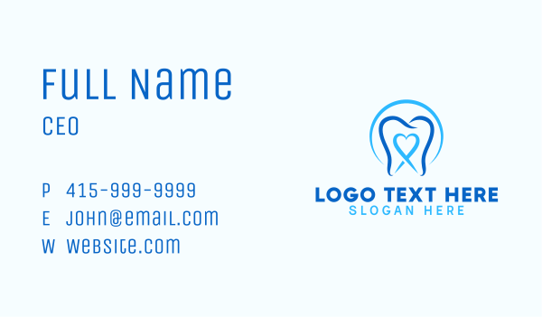 Heart Tooth Dentist Business Card Design Image Preview