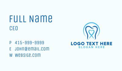 Heart Tooth Dentist Business Card Image Preview