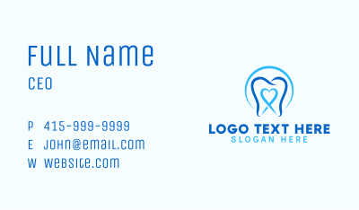 Heart Tooth Dentist Business Card