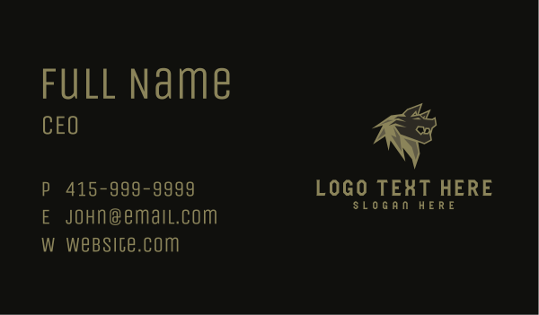 Wild Wolf Hunter Business Card Design Image Preview