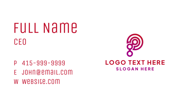 Letter P Tech Software Business Card Design Image Preview