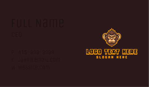 Monkey Gaming Avatar Business Card Design Image Preview