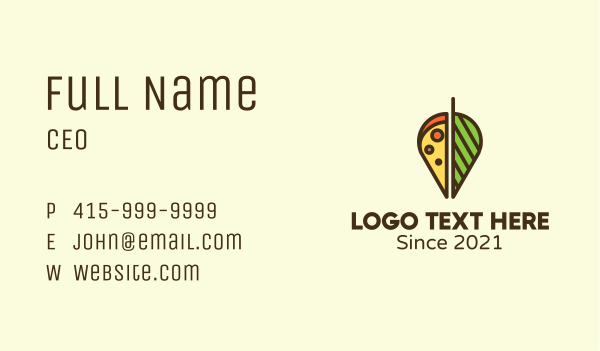 Vegetarian Pizza Business Card Design Image Preview