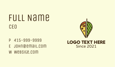 Vegetarian Pizza Business Card Image Preview