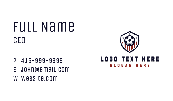 Soccer Ball Shield Business Card Design Image Preview
