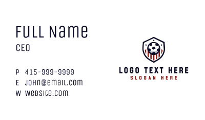 Soccer Ball Shield Business Card Image Preview