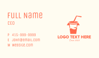 Orange Drinking Cup Business Card Image Preview