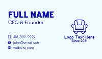 Blue Armchair Outline Business Card Preview