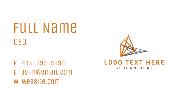 Gold Abstract Pyramid Business Card Design Image Preview