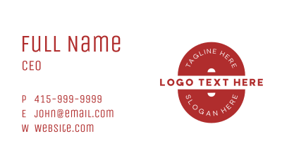 Red Text Shape Business Card Image Preview