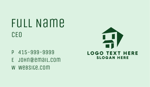 Green House Facade Business Card Design Image Preview