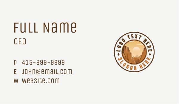 Desert Sand Canyon Business Card Design Image Preview