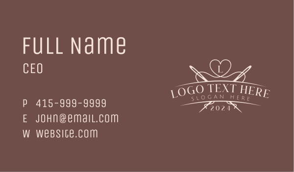Needle Heart Thread Business Card Design Image Preview
