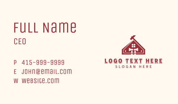 Axe Hammer Carpentry  Business Card Design Image Preview
