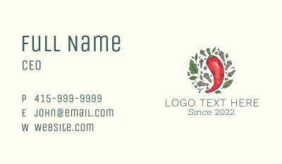 Spicy Herb Ingredients Business Card Image Preview