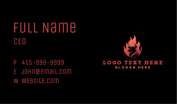 Bull Steak Flame BBQ Business Card Design Image Preview