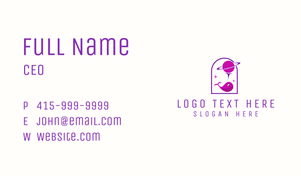 Purple Whale Planet Business Card Design Image Preview