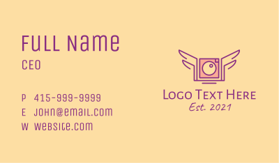Winged Camera Business Card Image Preview