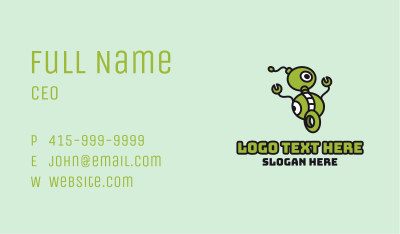 Green Robot Wheels Business Card Image Preview