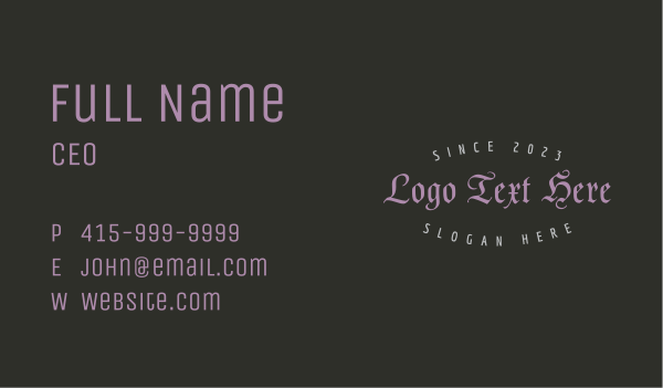 Vintage Gothic Business Business Card Design Image Preview