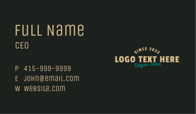 Vintage Hipster Wordmark Business Card Image Preview