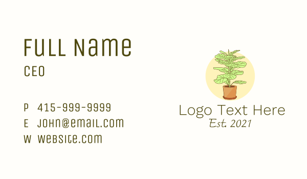 Indoor Plant Decoration Business Card Design Image Preview