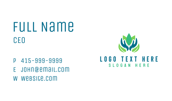 Hand Wellness Lotus  Business Card Design Image Preview