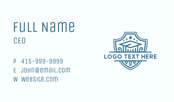 Academic Learning Shield Business Card Design Image Preview