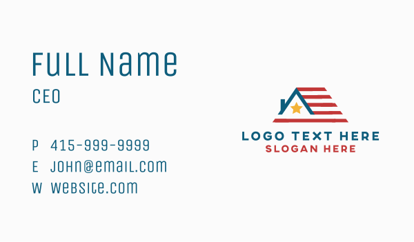 American House Roof Flag Business Card Design Image Preview
