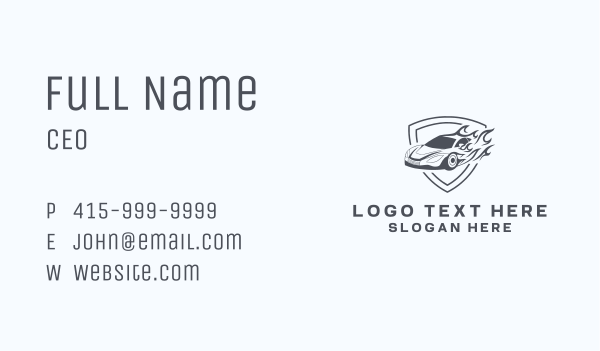 Hot Car Emblem Business Card Design Image Preview