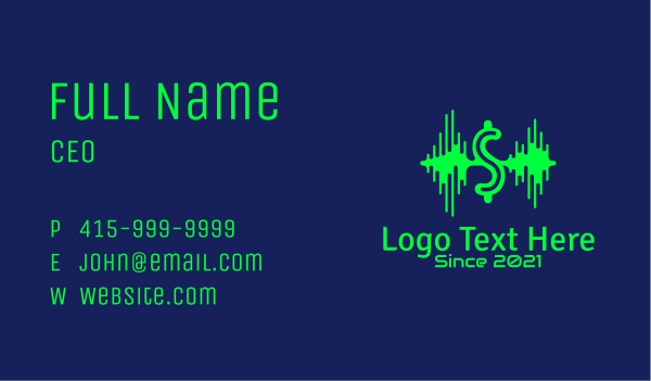 Letter S Waveform  Business Card Design