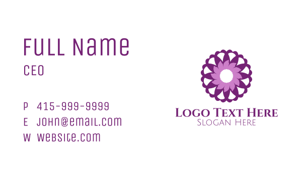 Purple Mandala Flower Business Card Design Image Preview