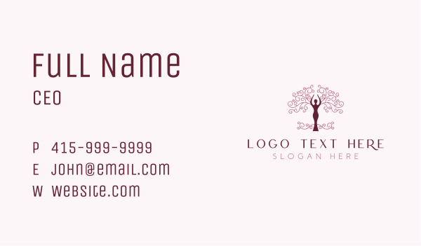Beauty Organic Woman Tree Business Card Design Image Preview