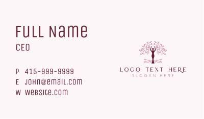 Beauty Organic Woman Tree Business Card Image Preview