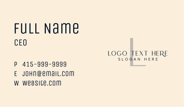 Generic Minimalist Lettermark Business Card Design Image Preview