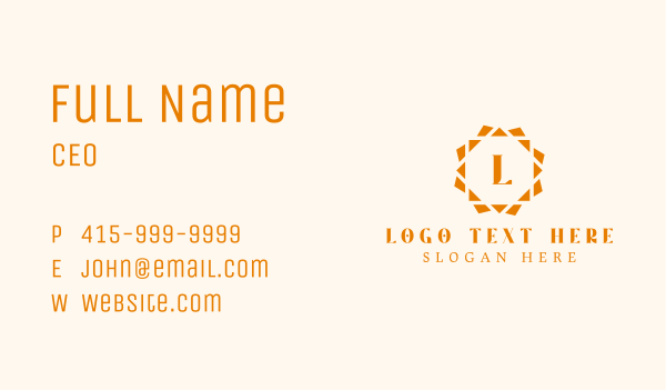 Orange Geometric Decor Business Card Design Image Preview