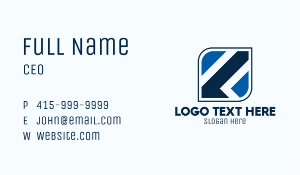 Blue Tech Application Business Card Design Image Preview