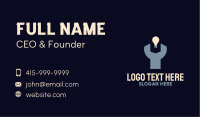 Wrench Bulb Electrician Business Card Design