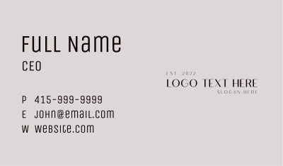 Luxury Feminine Wordmark Business Card Image Preview