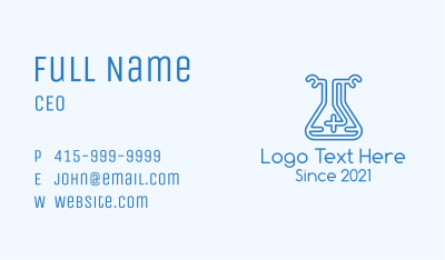Cross Flask Outline Business Card Image Preview