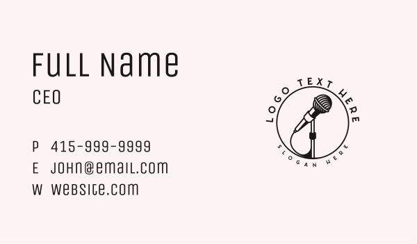 Microphone Karaoke Entertainment Business Card Design Image Preview