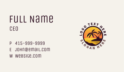 Beach Palm Scenery Destination Business Card Image Preview
