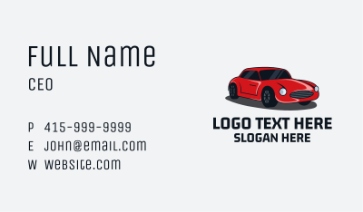 Red Vintage Sports Car  Business Card Image Preview