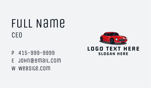 Red Vintage Sports Car  Business Card Design Image Preview