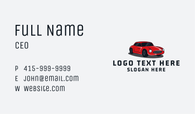 Red Vintage Sports Car  Business Card Image Preview