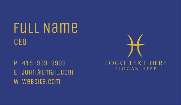 Gold Pisces Symbol Business Card Design Image Preview