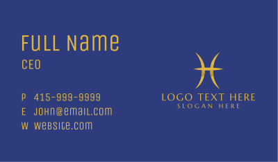 Gold Pisces Symbol Business Card Image Preview