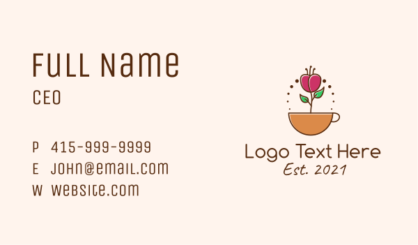 Coffee Plant Mug  Business Card Design Image Preview