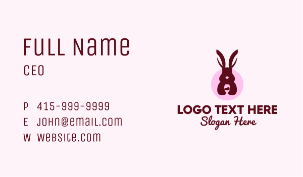 Rabbit Wine Glass Business Card Design Image Preview