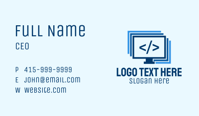 Programmer Computer Monitor  Business Card Image Preview